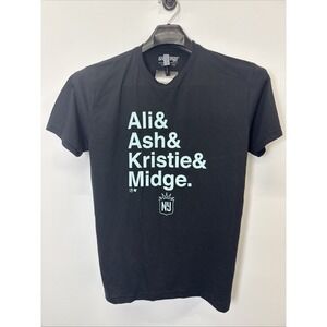 NWSL NY Gotham FC Soccer Ali Ash Kristie Midge Short Sleeve Shirt Black Size Med